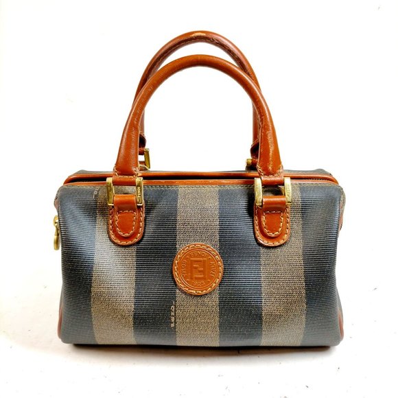 Fendi Handbags - Sold elsewhere - Fendi Mini Pequin Boston Bag Brown Handles